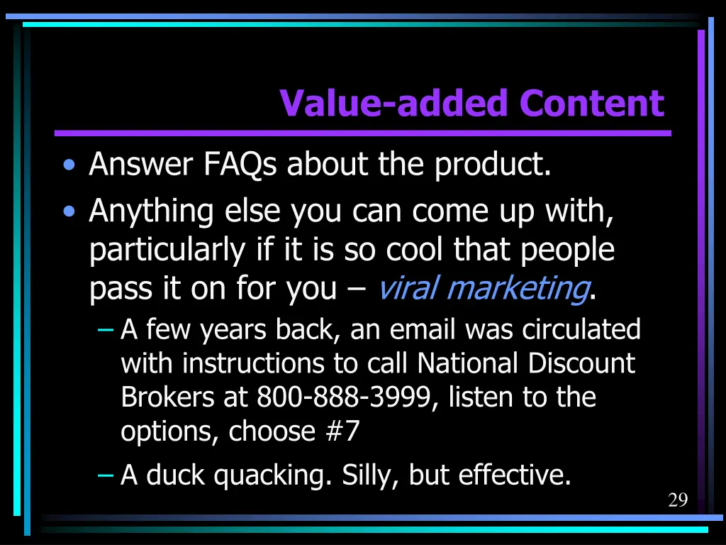value added content 9