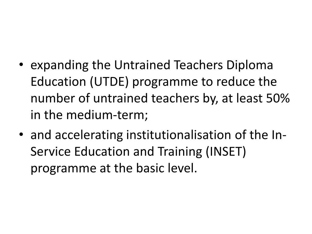 expanding the untrained teachers diploma