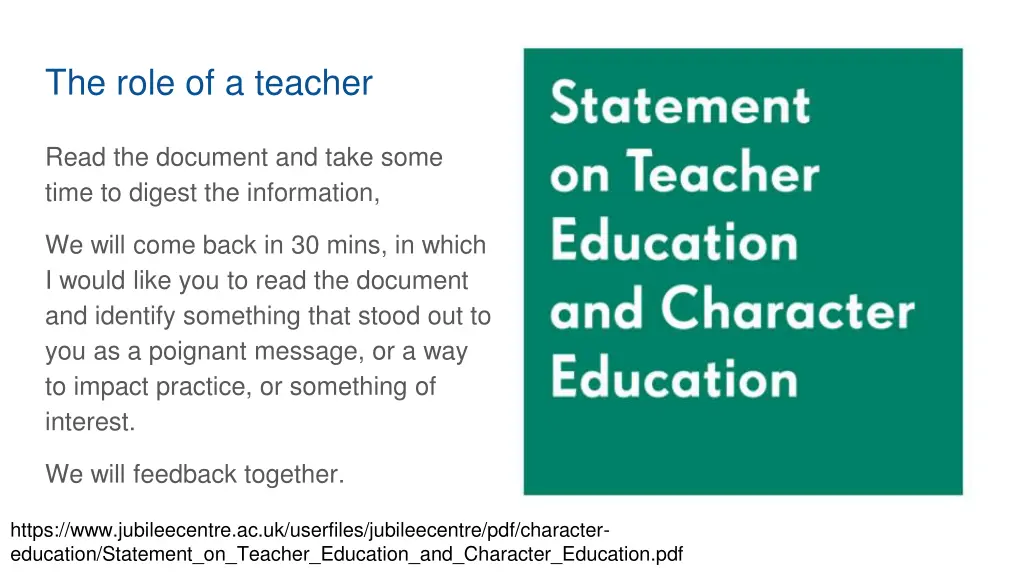 the role of a teacher