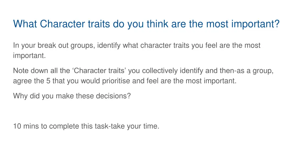 what character traits do you think are the most