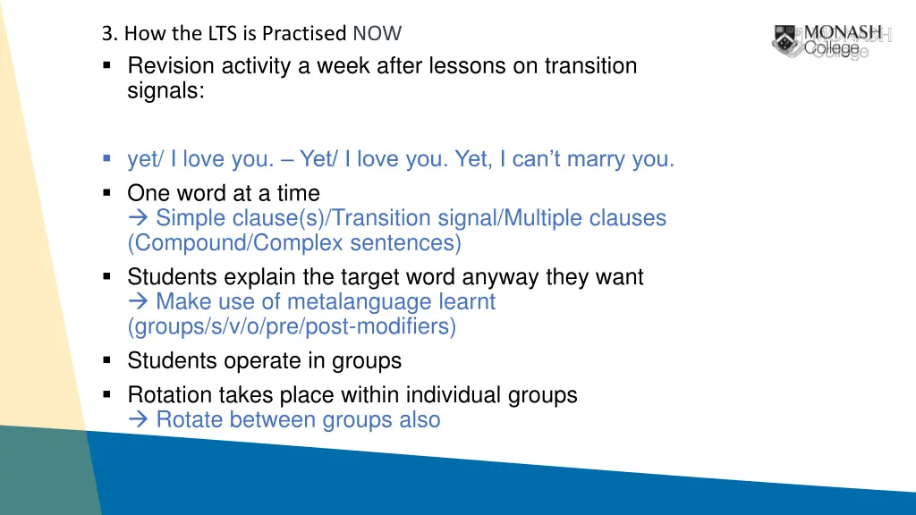 3 how the lts is practised now revision activity