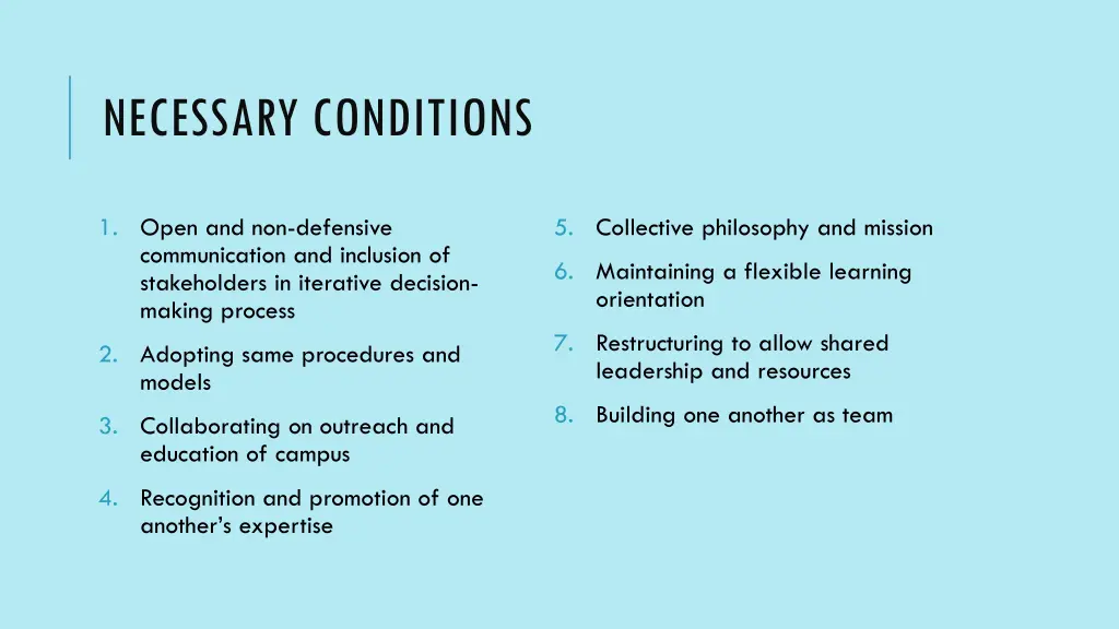 necessary conditions