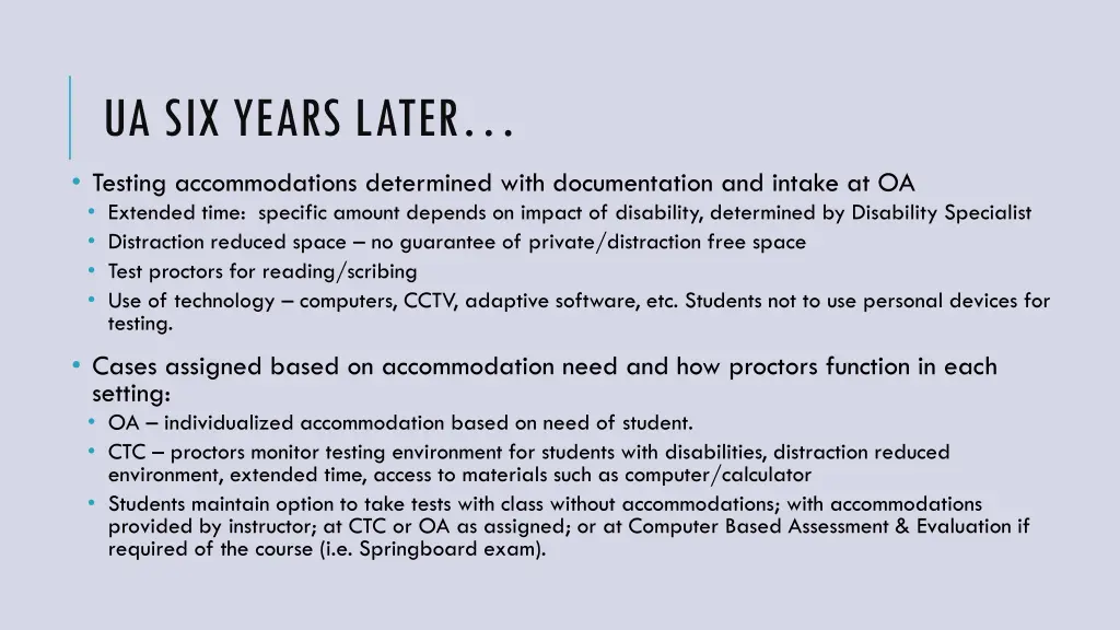 ua six years later