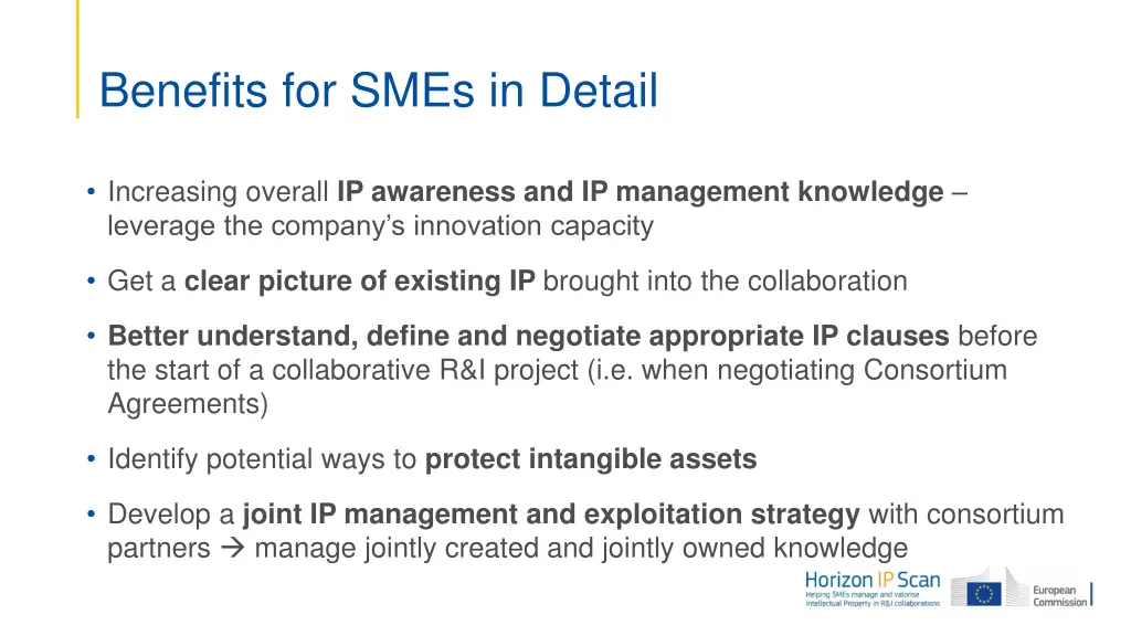 benefits for smes in detail