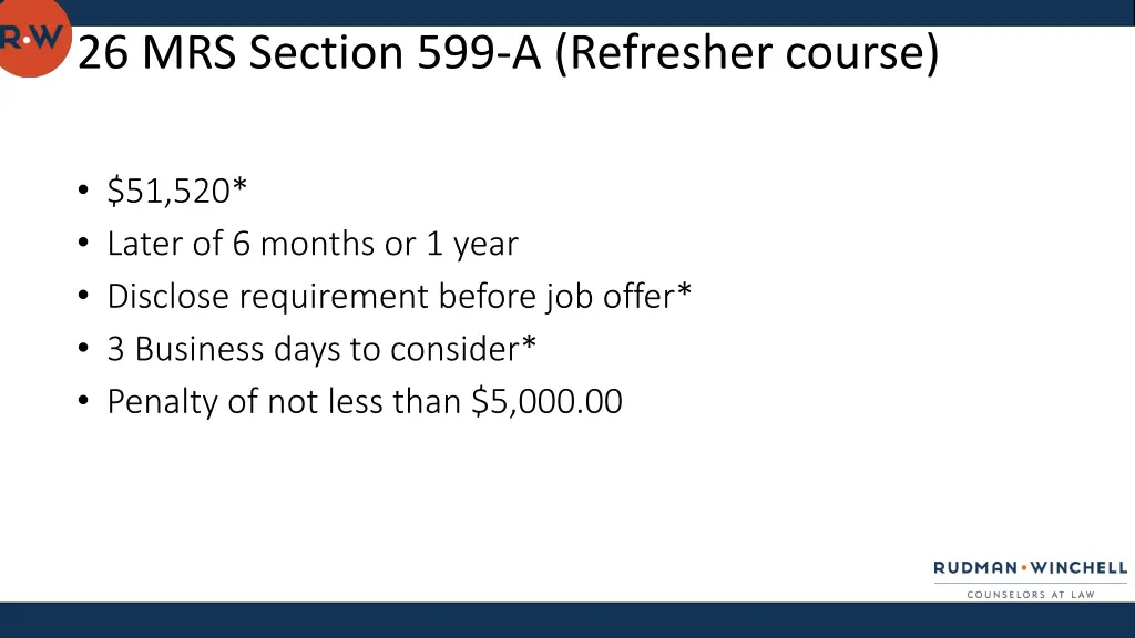 26 mrs section 599 a refresher course