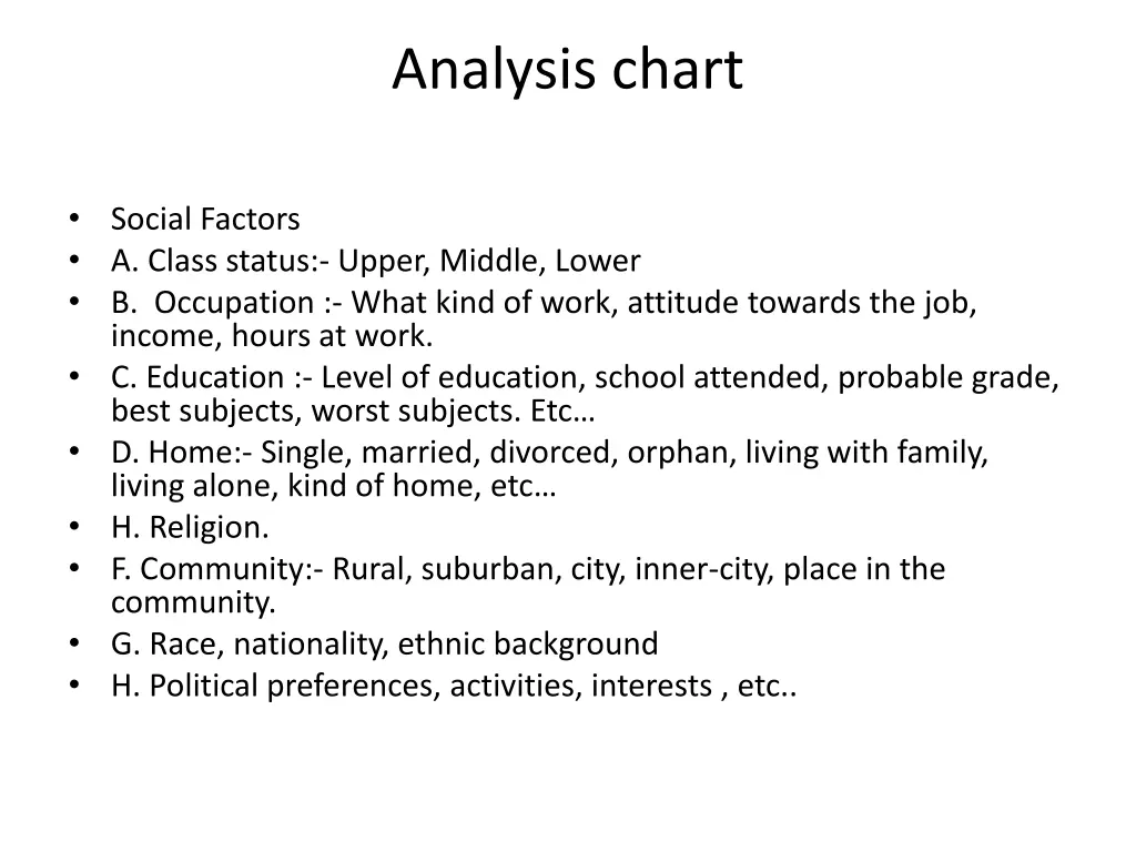 analysis chart