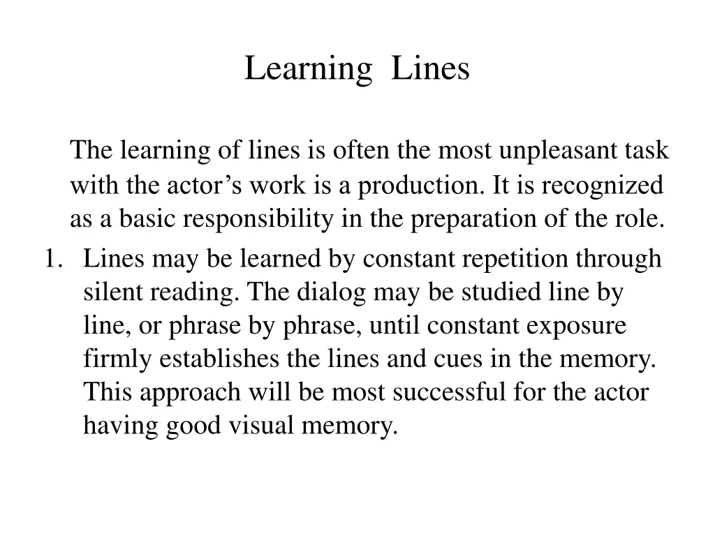 learning lines