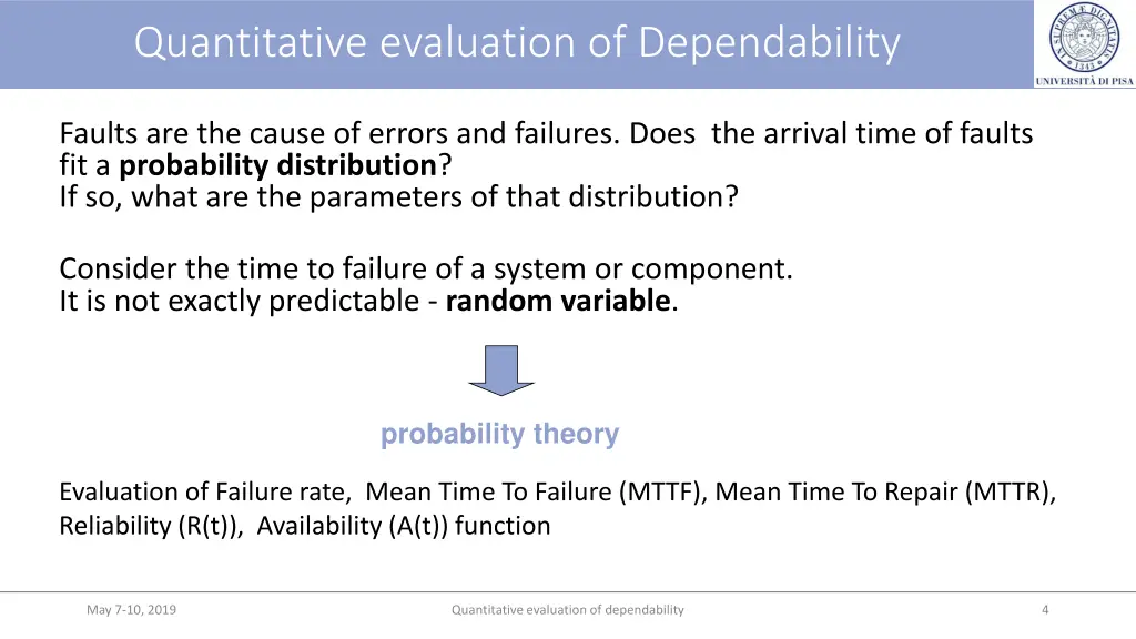 quantitative evaluation of dependability 1