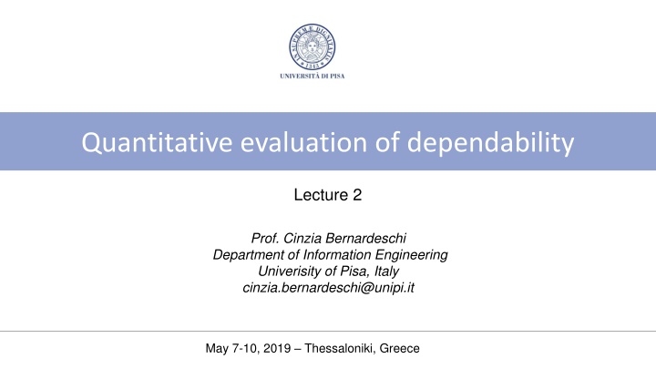 quantitative evaluation of dependability