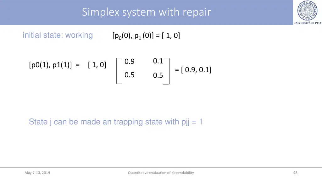 simplex system with repair 1
