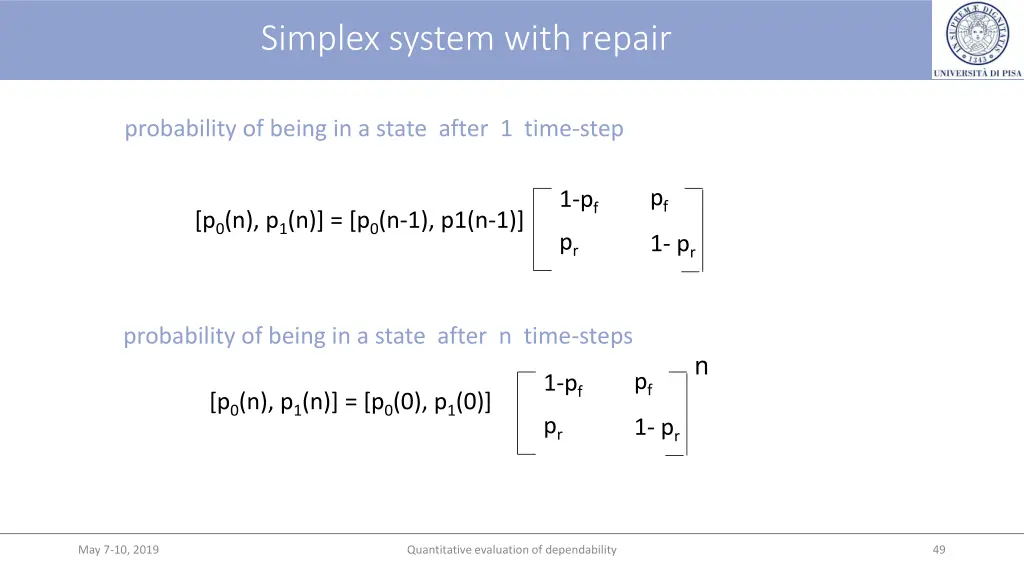 simplex system with repair 2