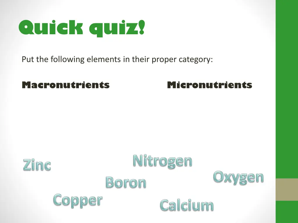 quick quiz