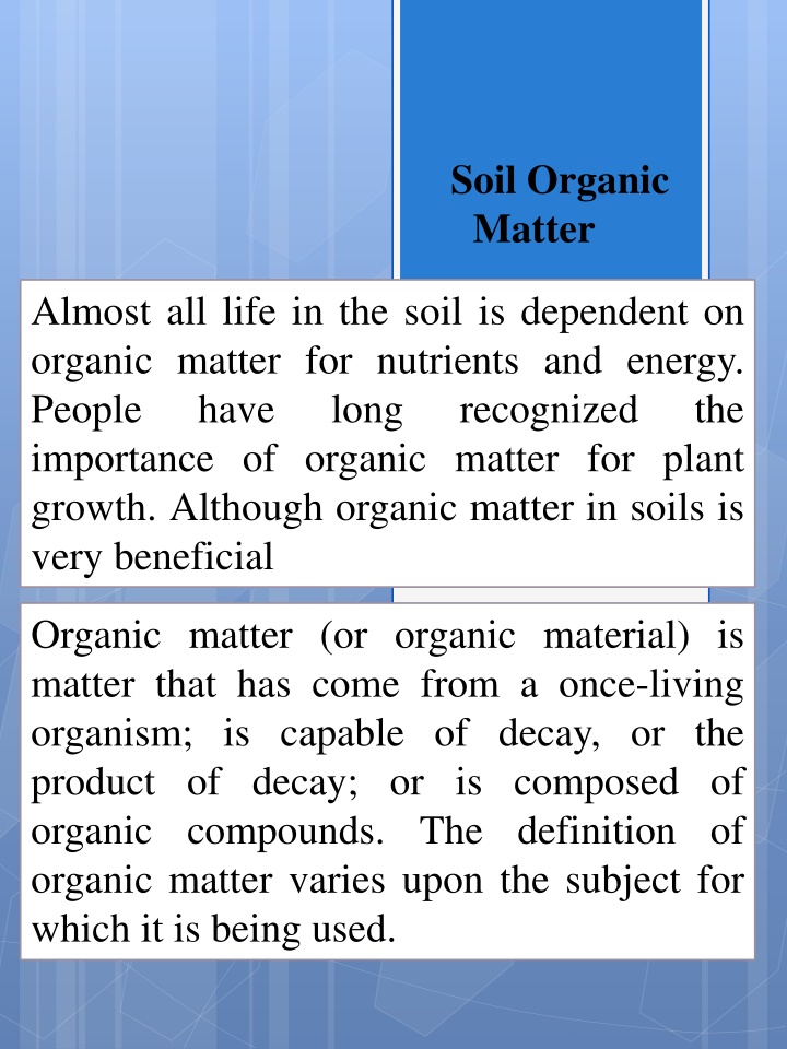 soil organic matter