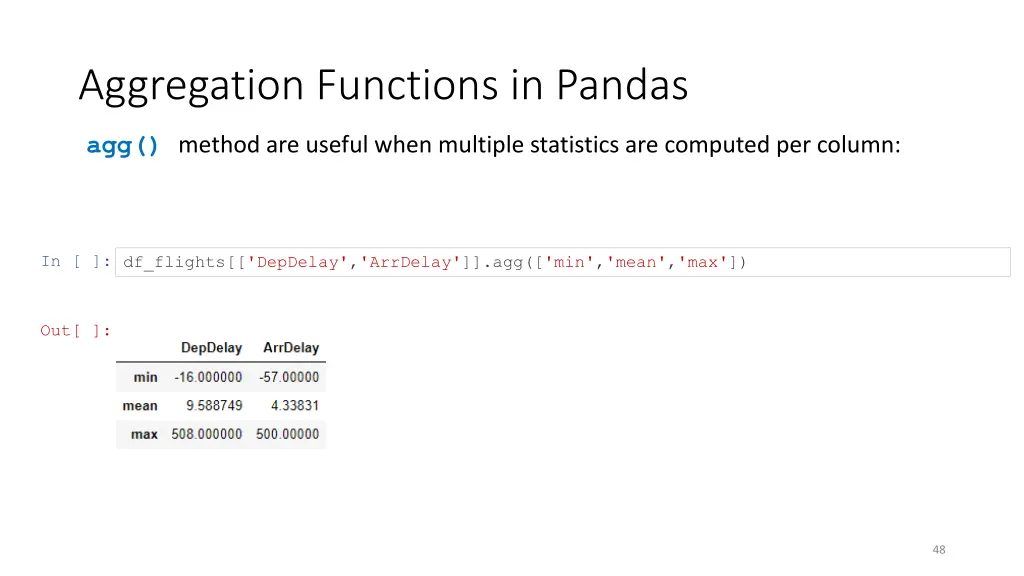 aggregation functions in pandas 1