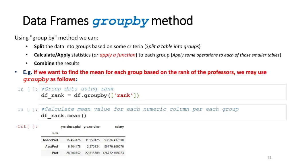 data frames data frames groupby method