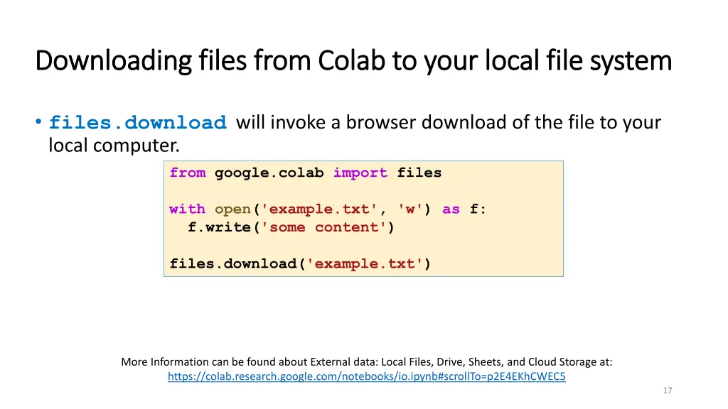 downloading downloading files from