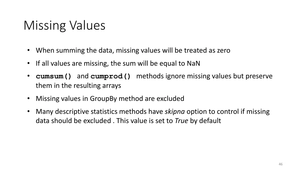 missing values 1