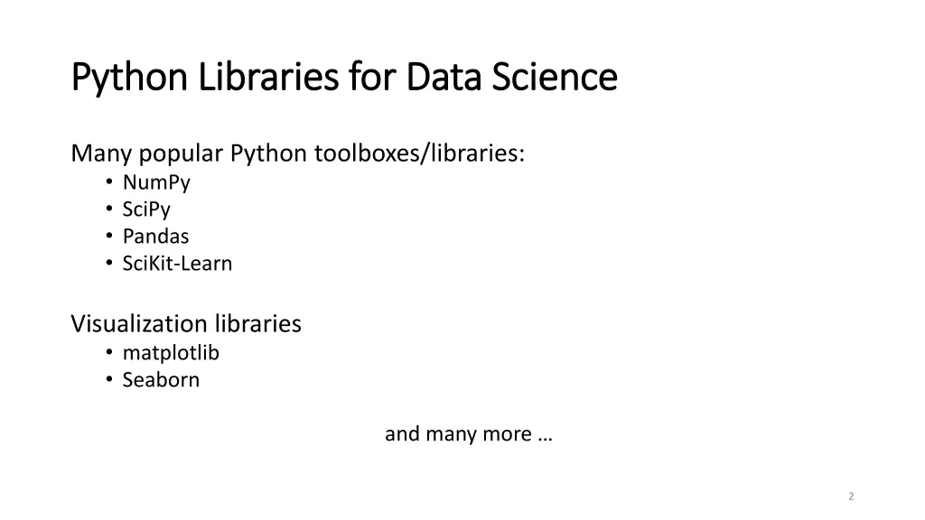 python libraries for data science python