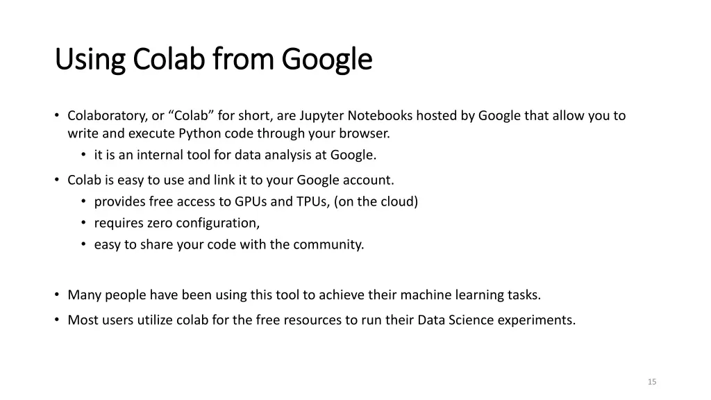 using using colab