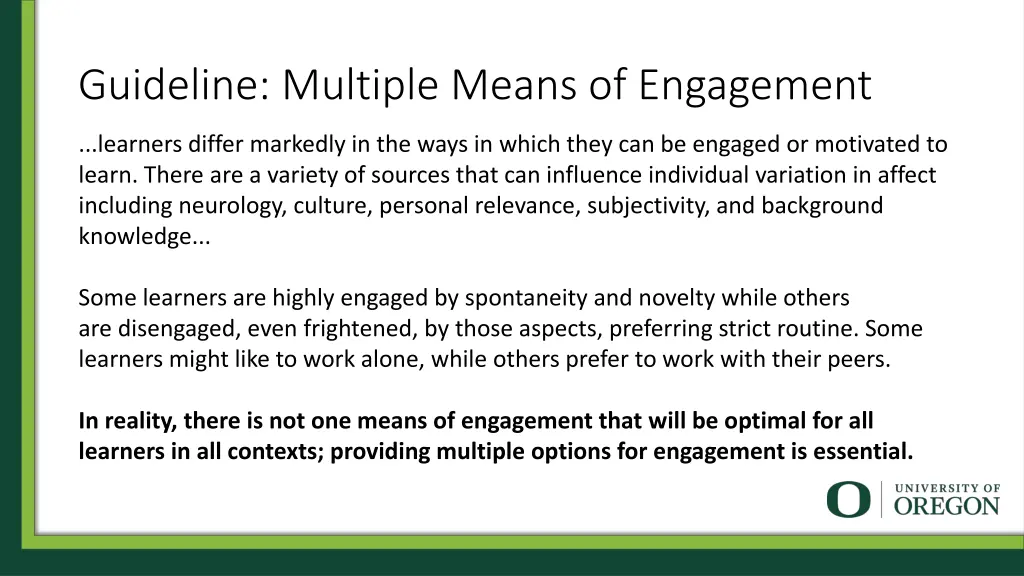 guideline multiple means of engagement