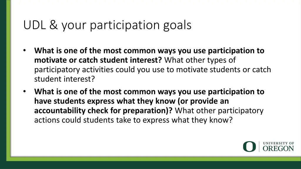 udl your participation goals