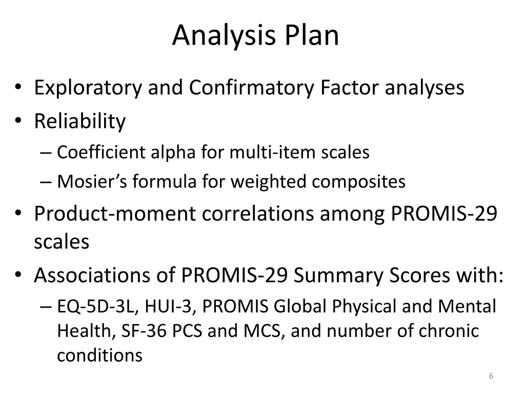 analysis plan