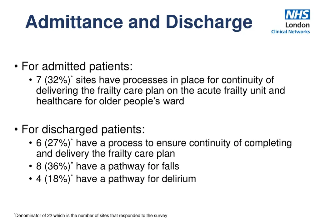 admittance and discharge