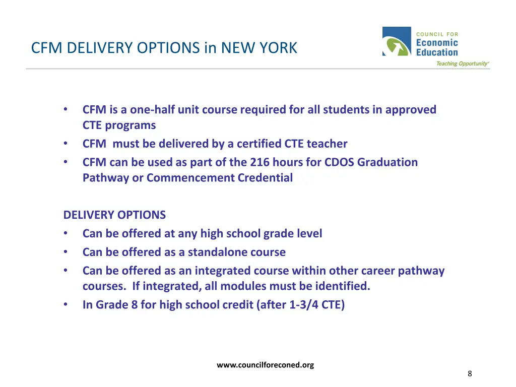 cfm delivery options in new york
