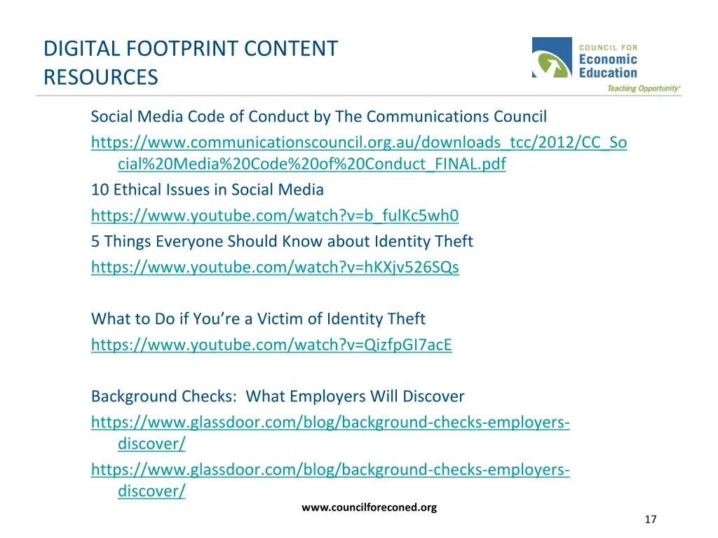 digital footprint content resources