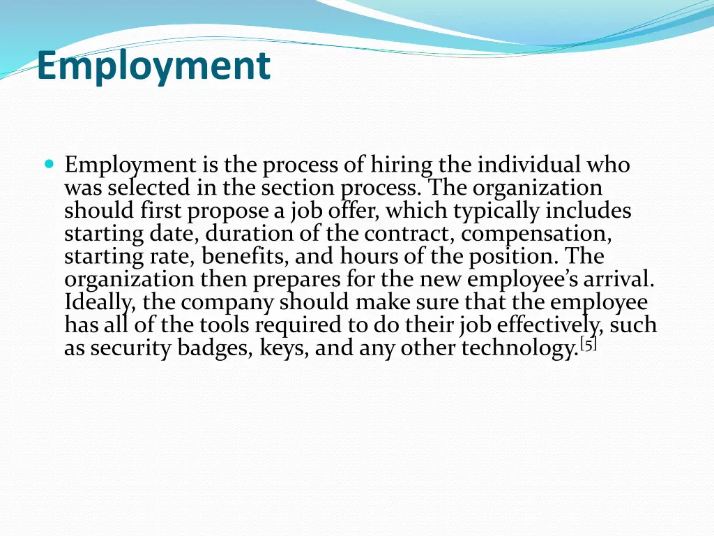 employment