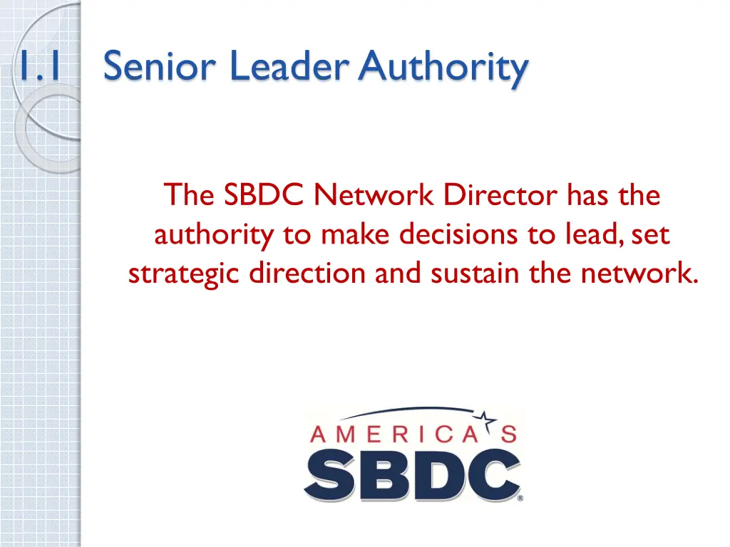 1 1 senior leader authority