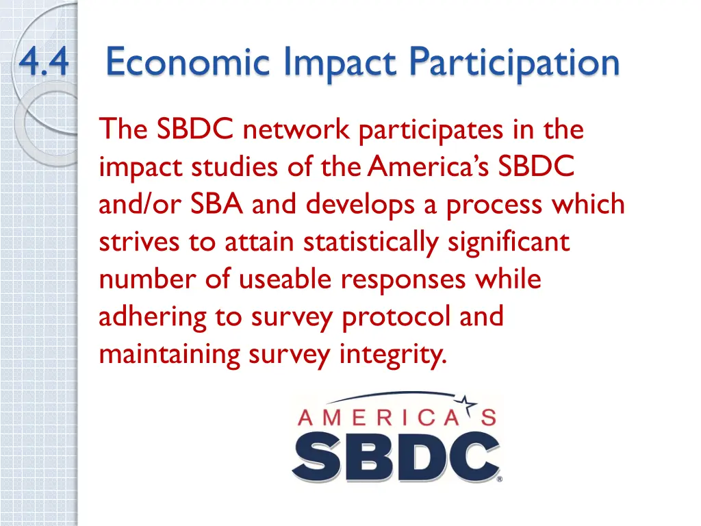 4 4 economic impact participation the sbdc
