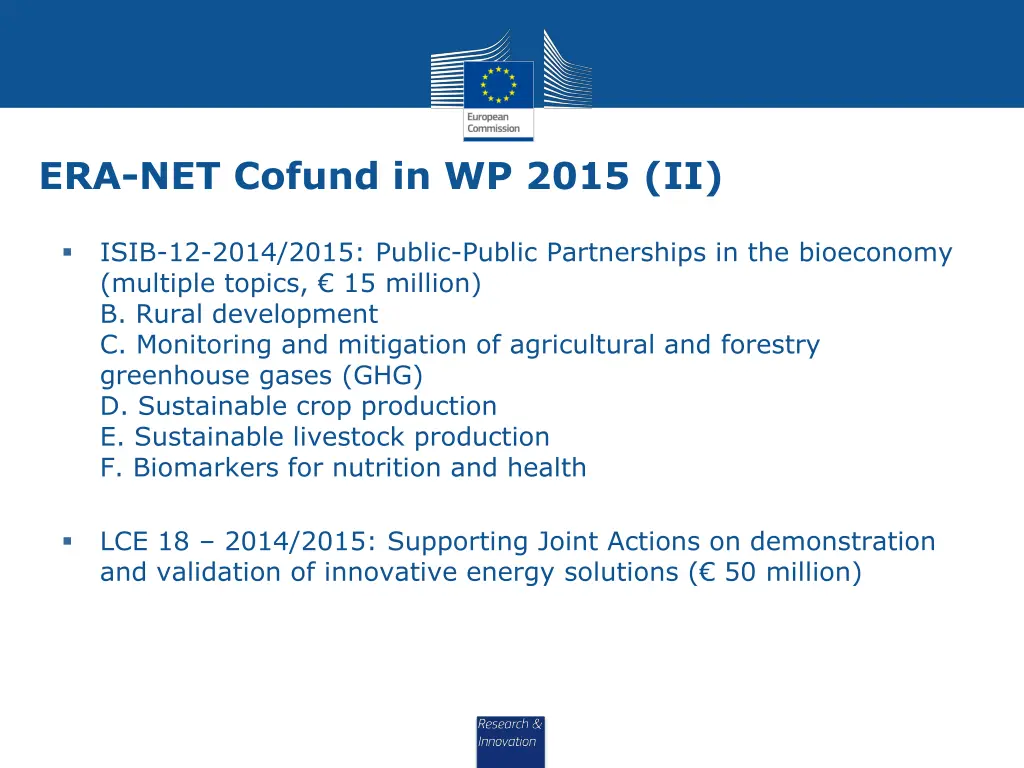 era net cofund in wp 2015 ii