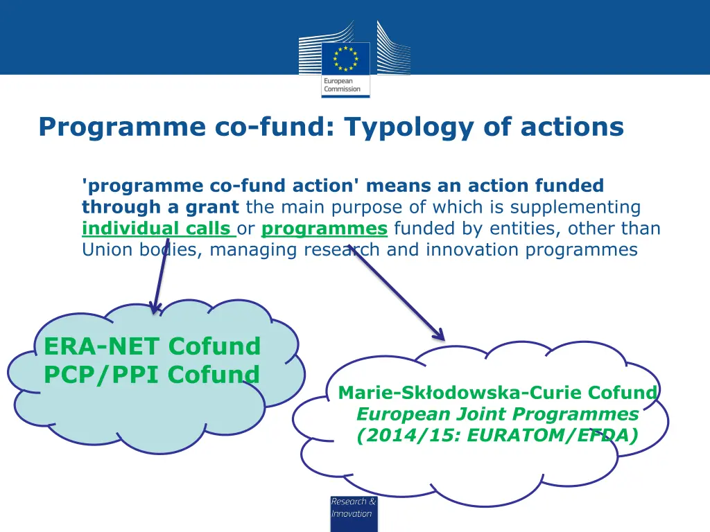 programme co fund typology of actions