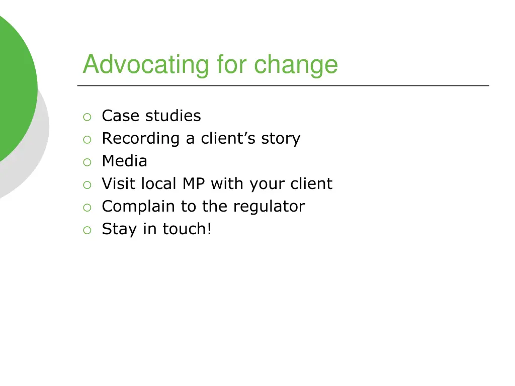 advocating for change