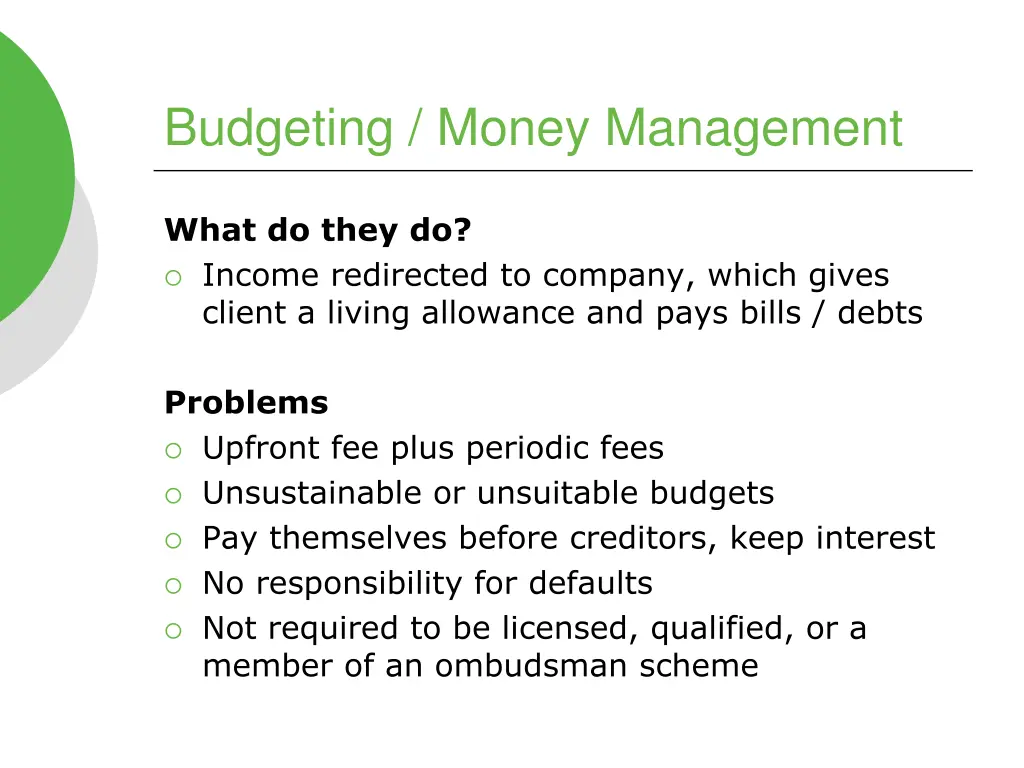 budgeting money management