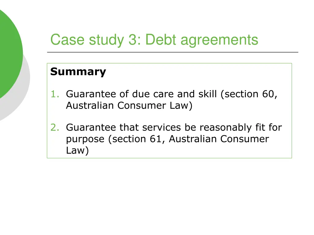 case study 3 debt agreements 3