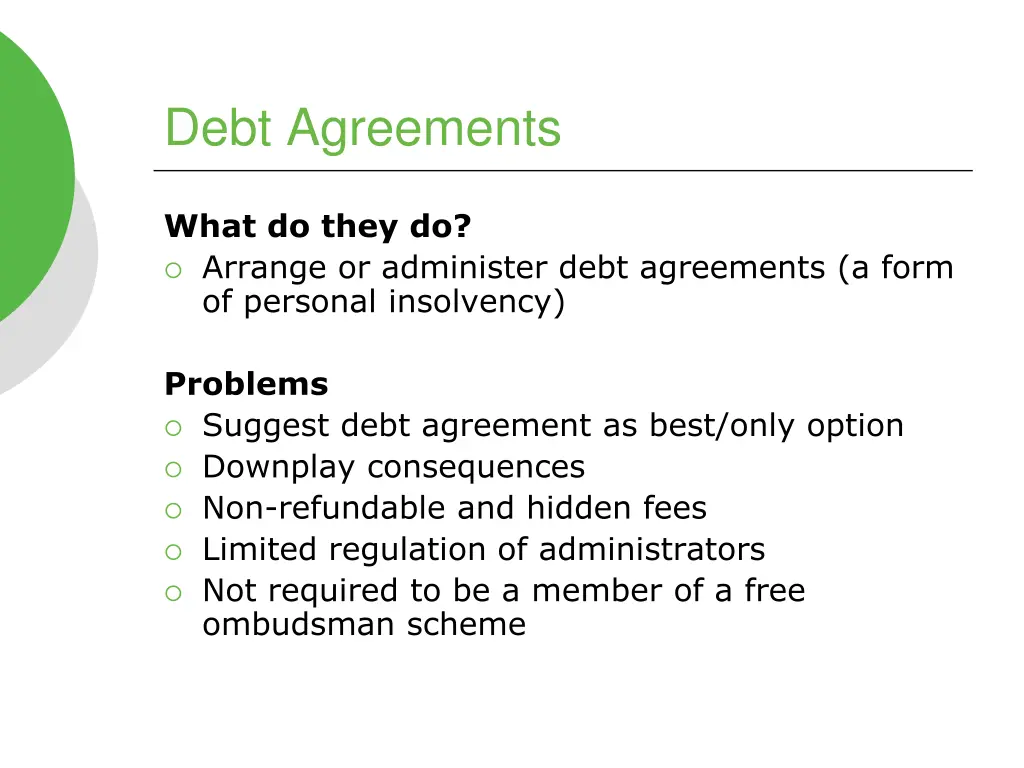 debt agreements
