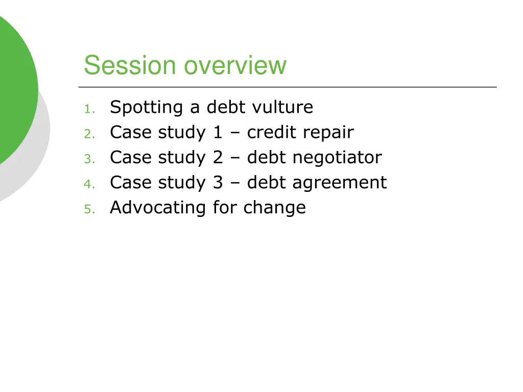 session overview