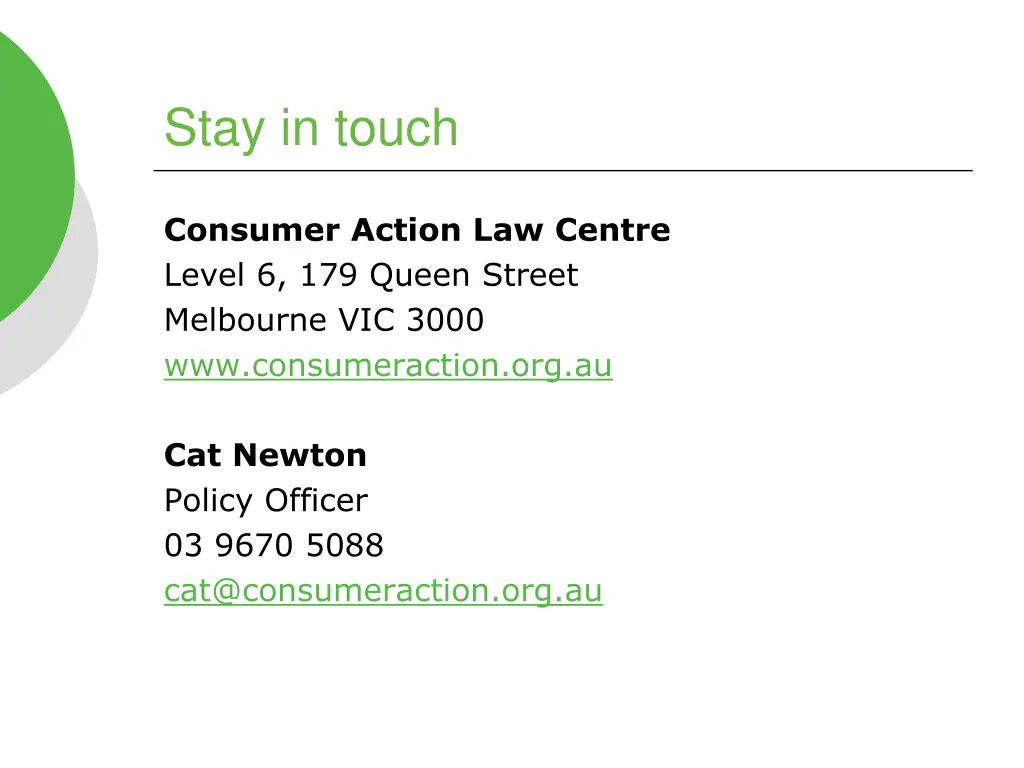 stay in touch