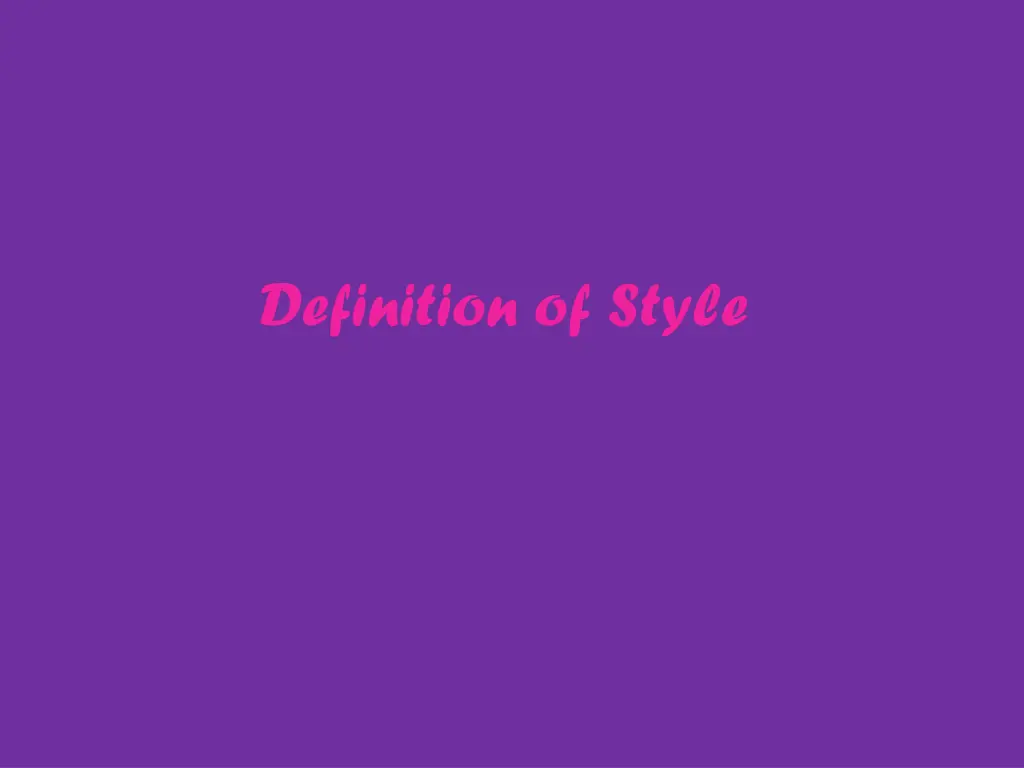 definition of style