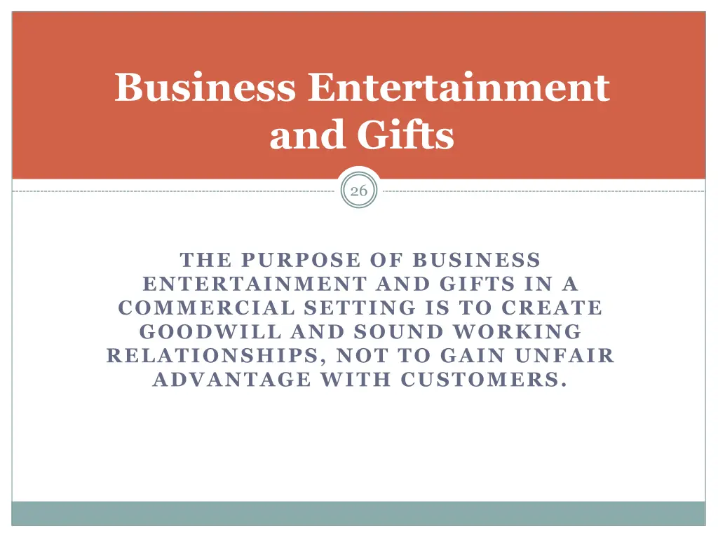 business entertainment and gifts