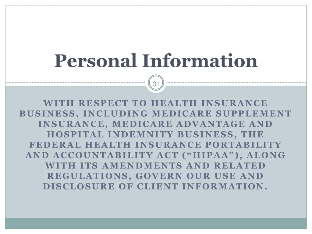 personal information
