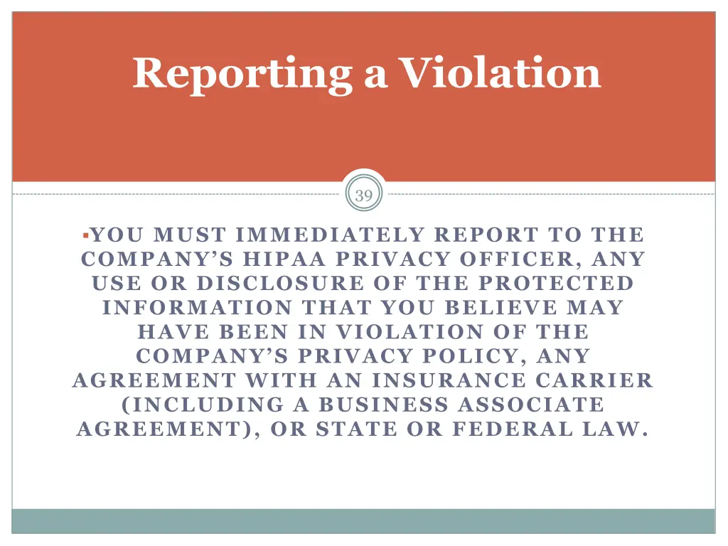 reporting a violation