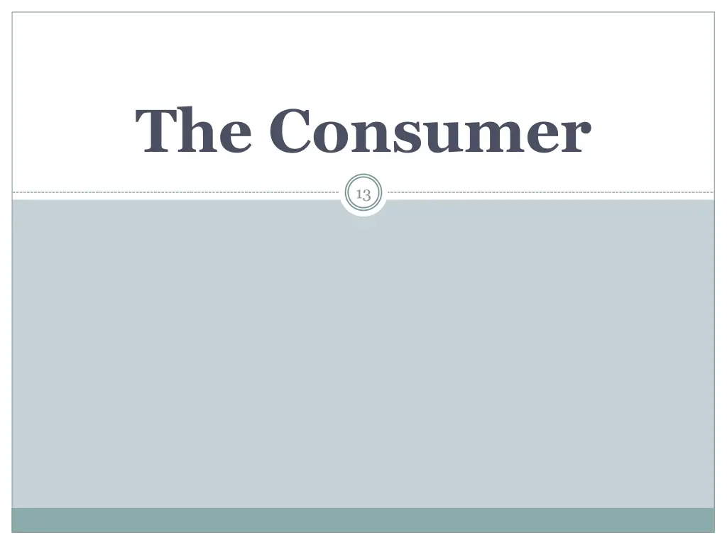 the consumer