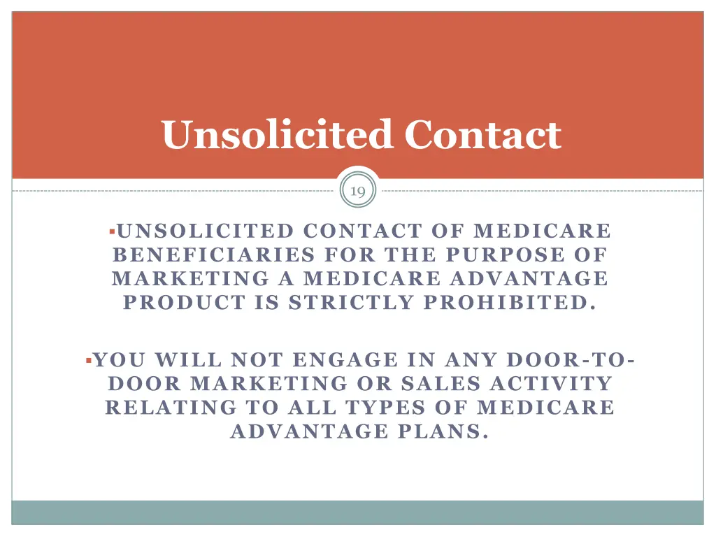 unsolicited contact