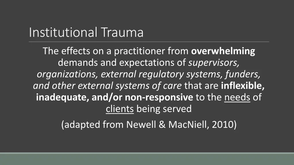 institutional trauma