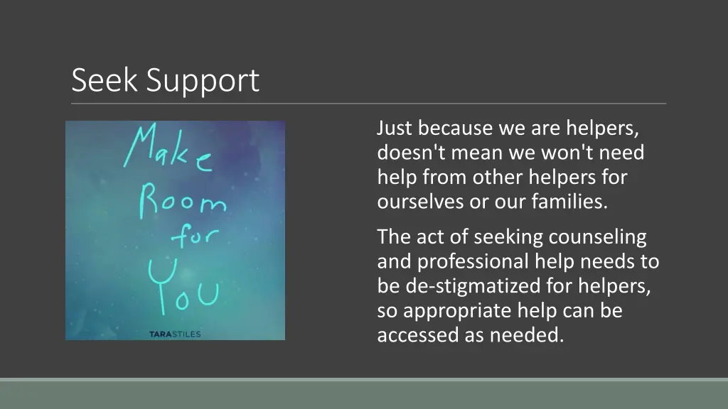 seek support