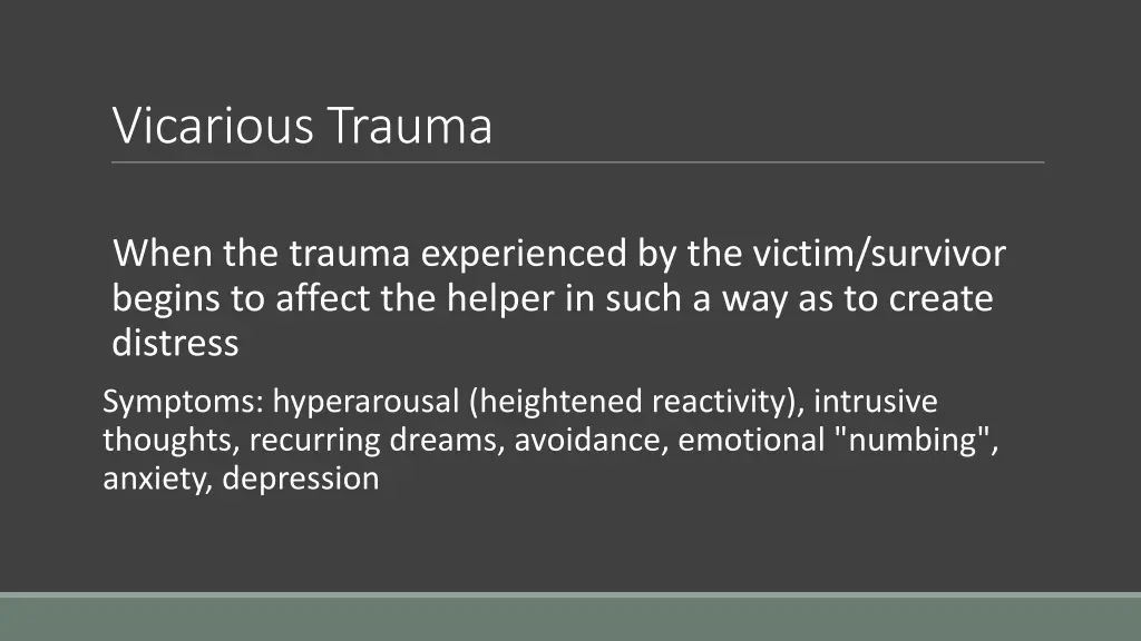 vicarious trauma