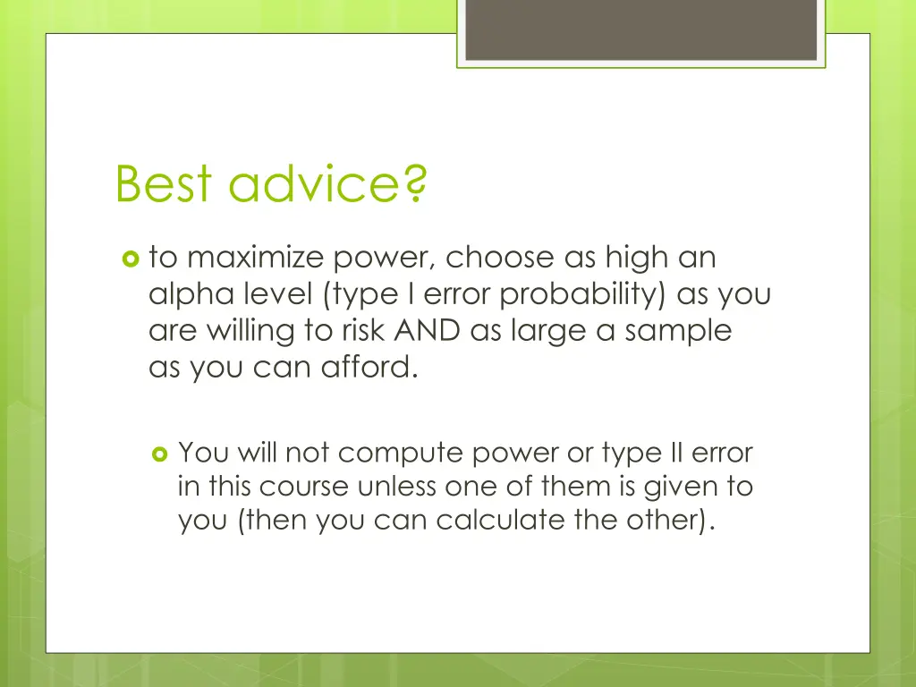 best advice